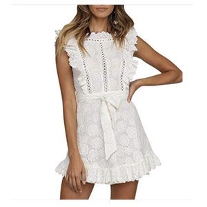 White ruffled dress